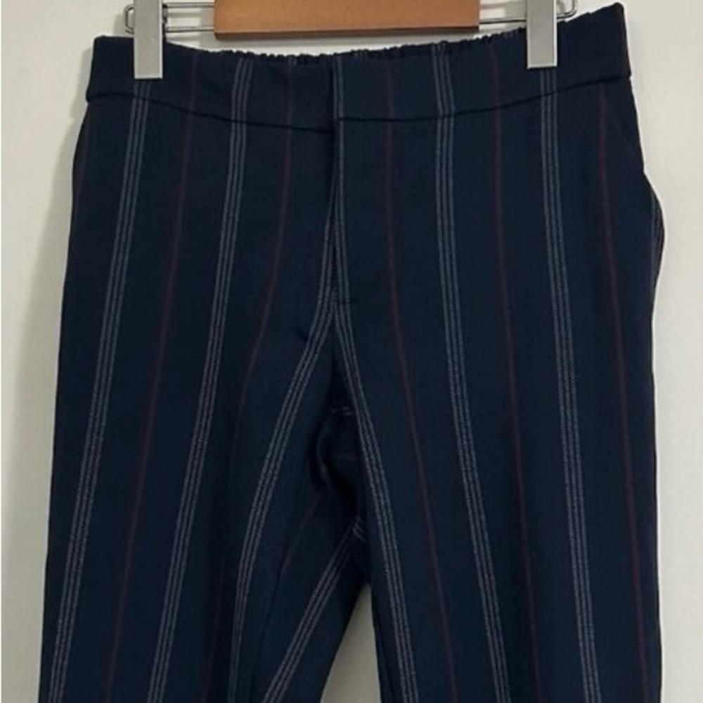 Tommy Hilfiger XS Navy Striped Pants Women’s Tapered Stretch Dress Trousers